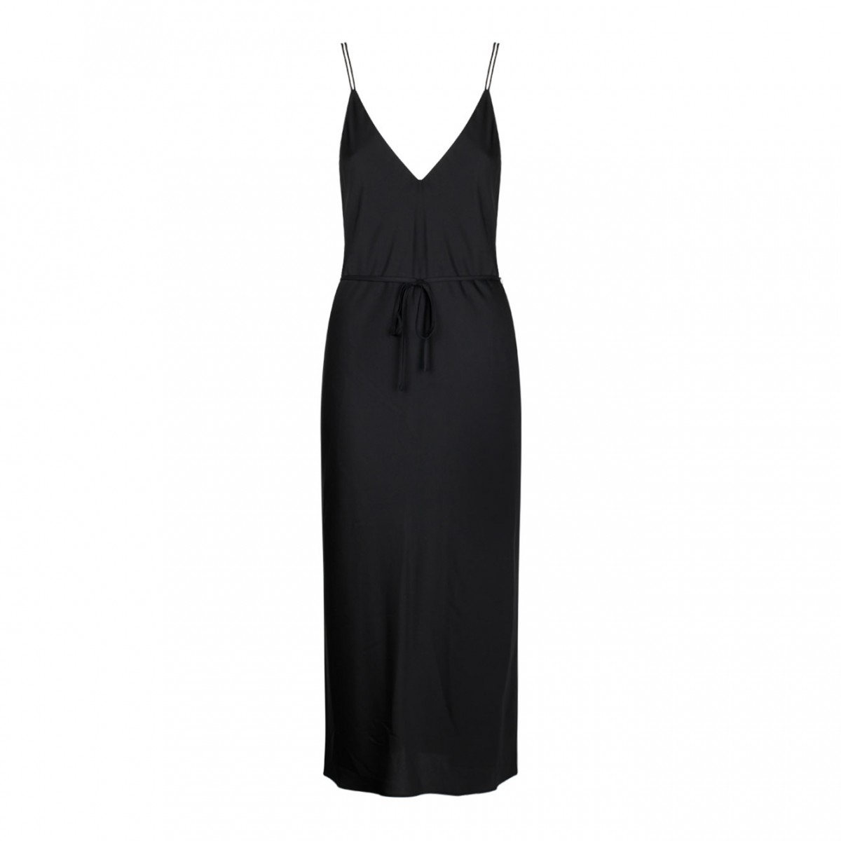 Black Midi Slip Dress