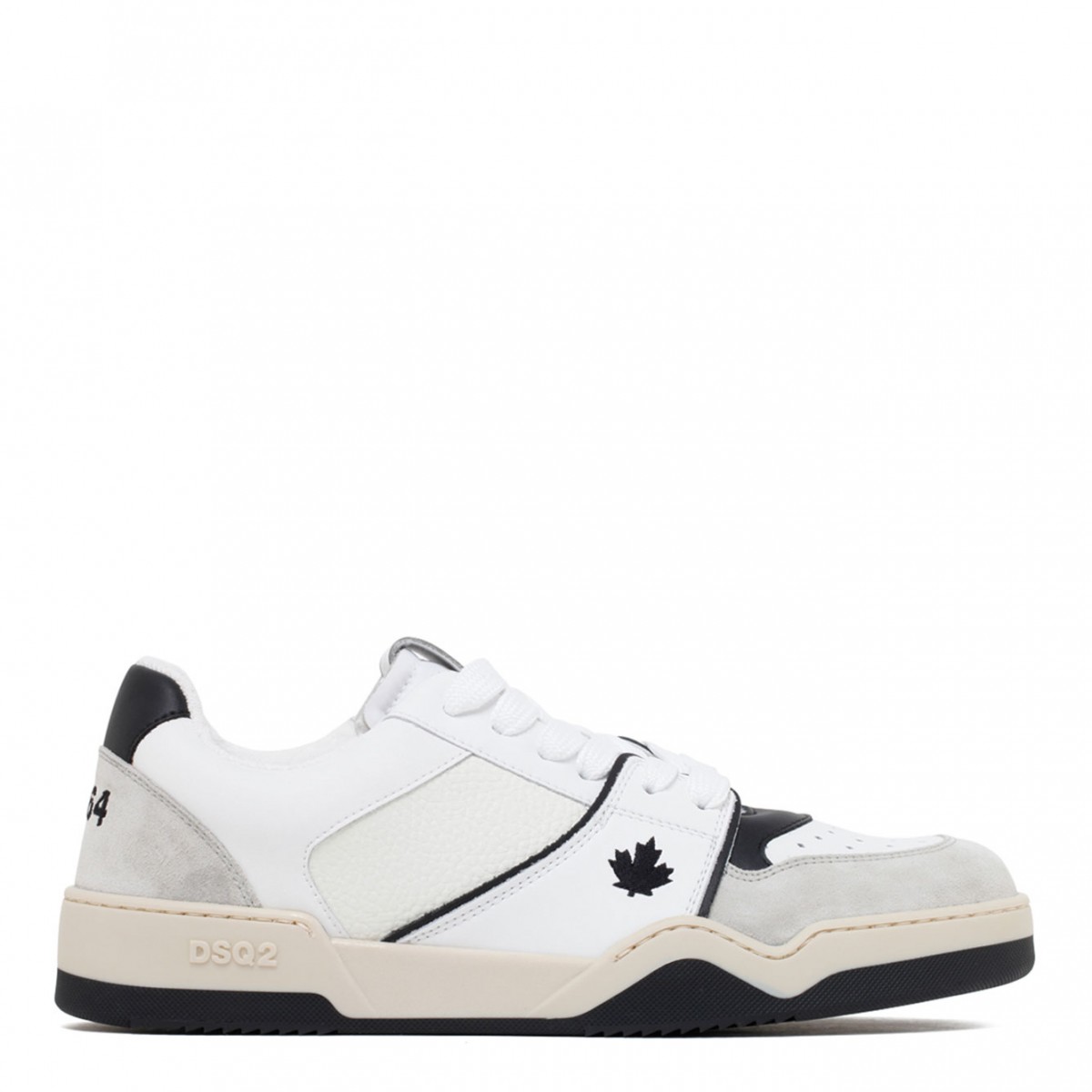 White and Black Spiker Sneakers