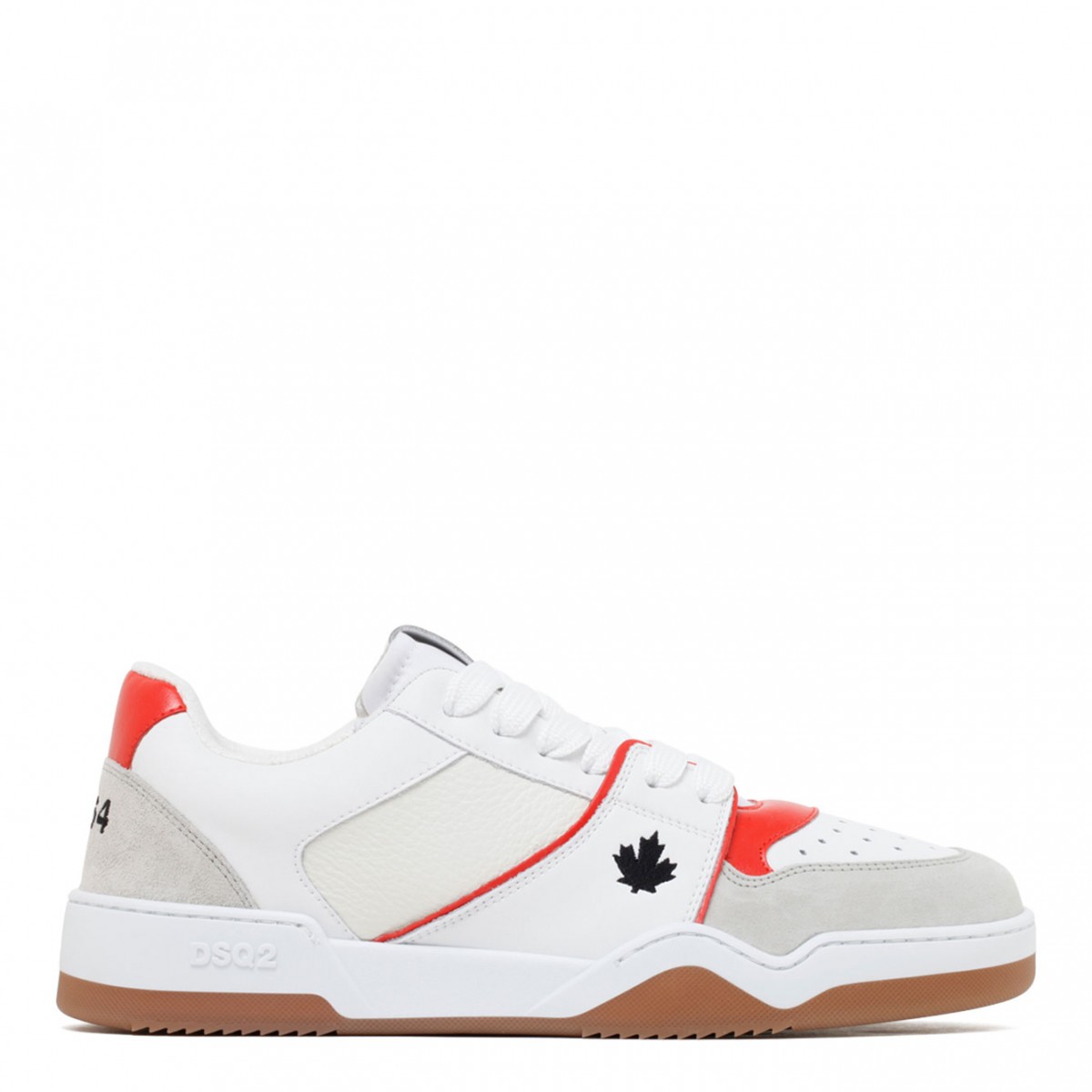 White and Red Spiker Sneakers