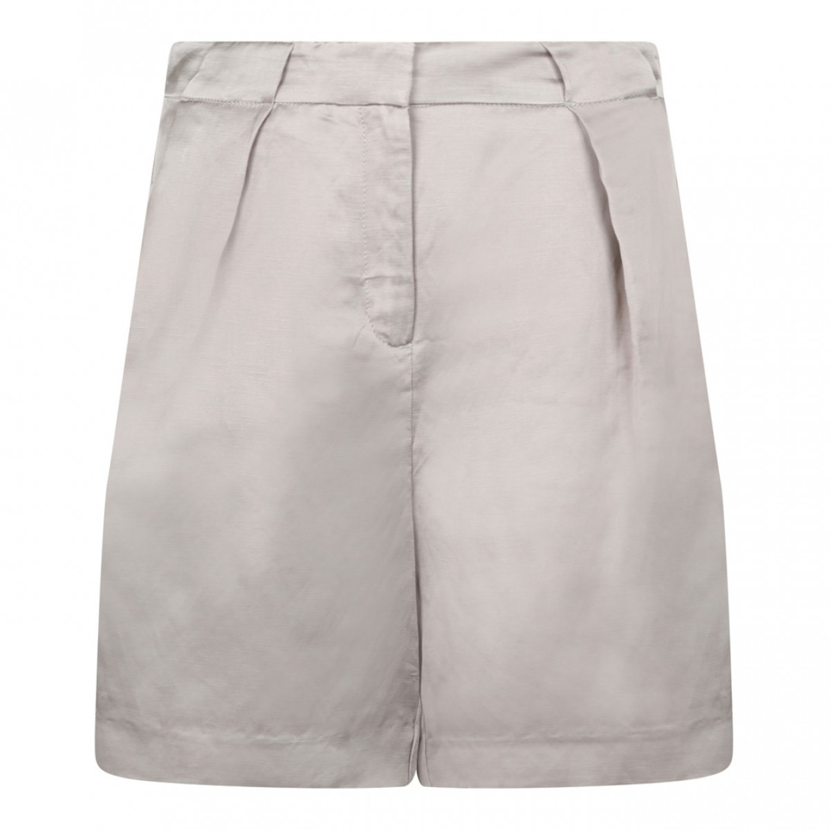 Sand Pebble Shorts In Linen And Viscose Blend