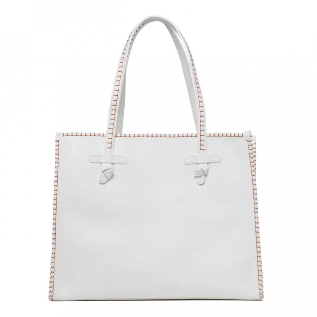 White Bubble Double Leather Shoppin Bag