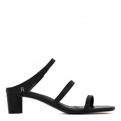 Black Mid Hell Leather Sandals