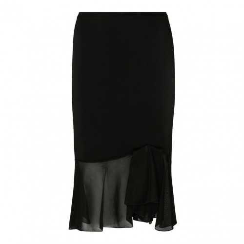 Midi Length Black Skirt