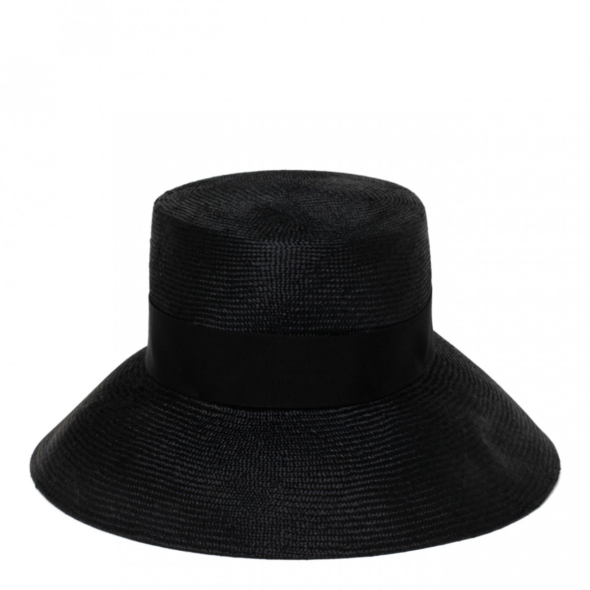 Bucket Inspired Black Straw Hat