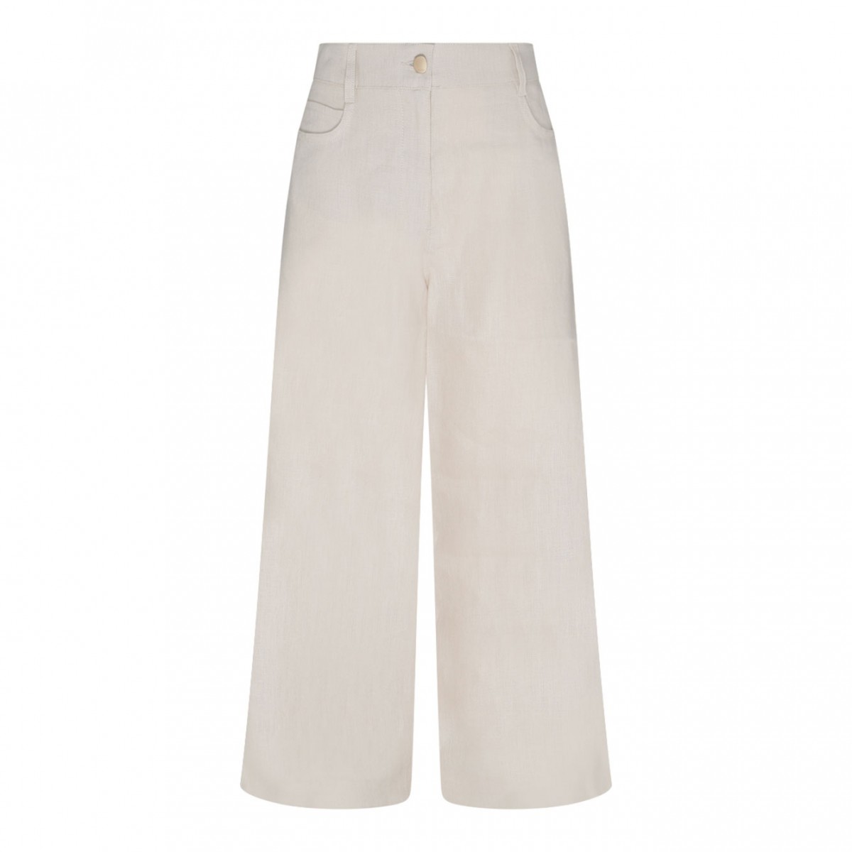 Cream Wide Fit Trousers