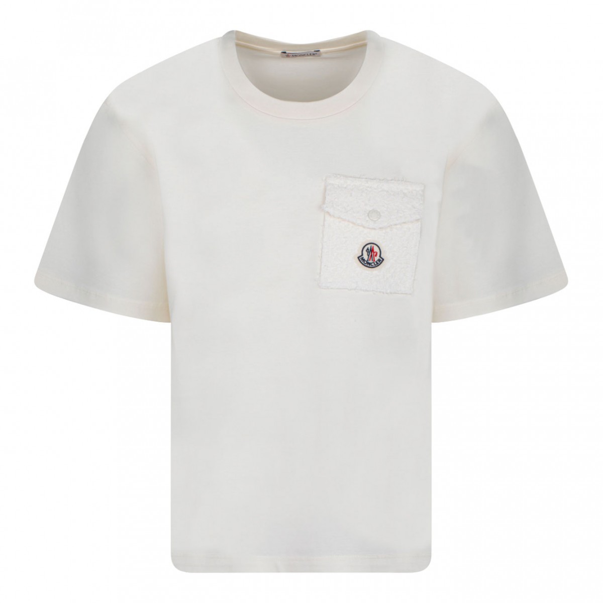 Tweed Pocket White T-Shirt