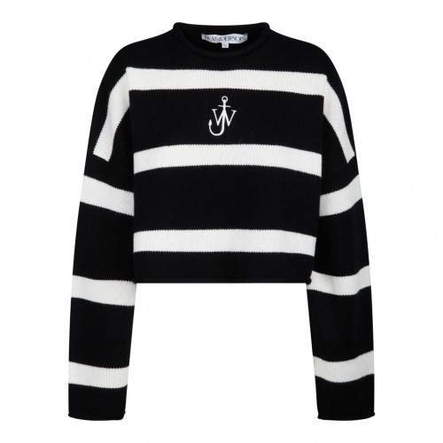 Black and White Cropped Jumper
