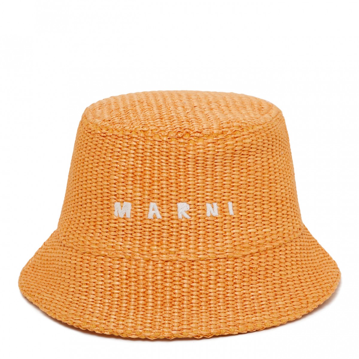 Orange Raffia Bucket Hat