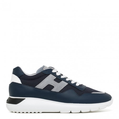 Navy Blue Panelled Sneakers