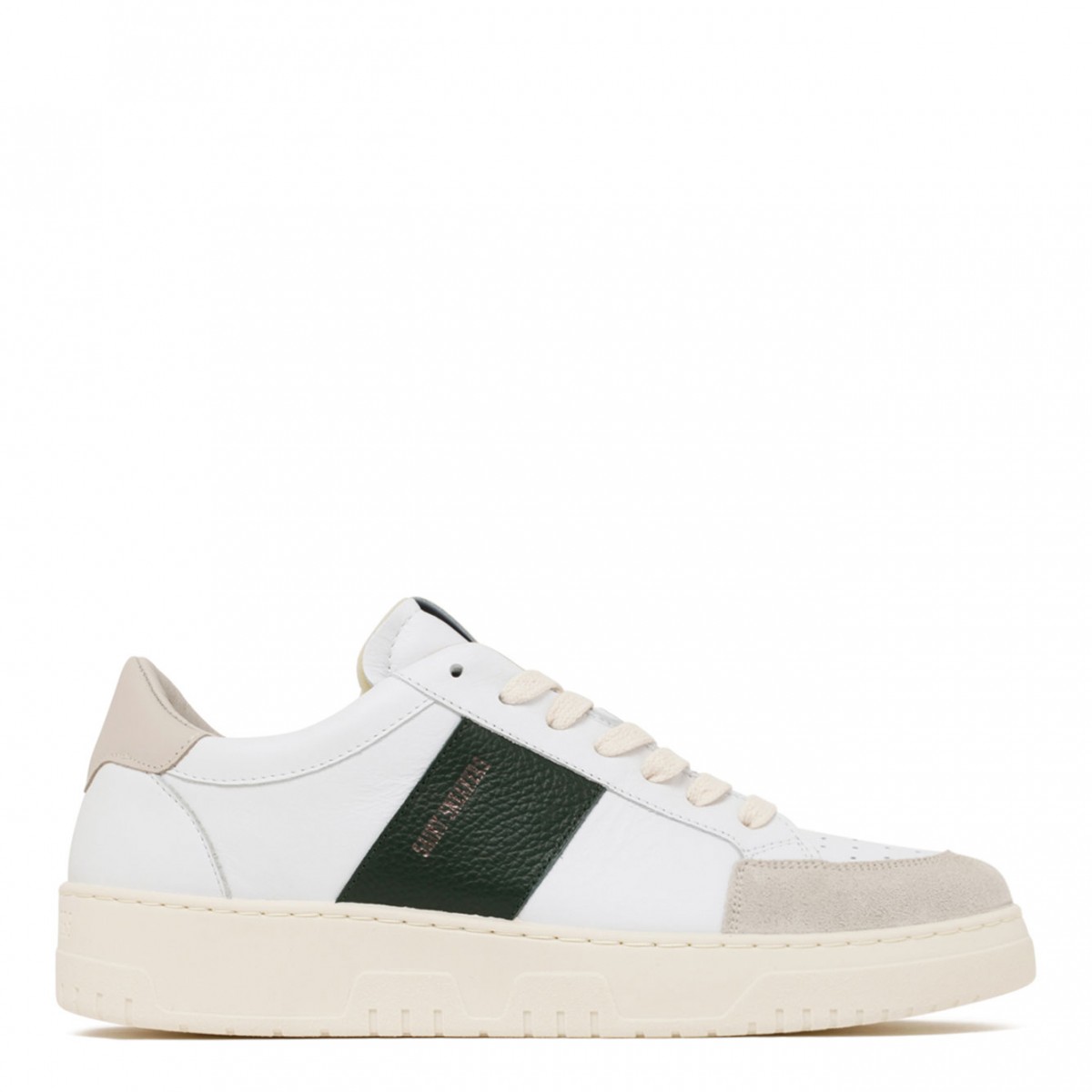 White and Olive Sail W Sneakers