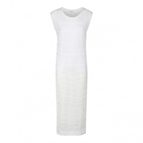 White Long Crochet Dress