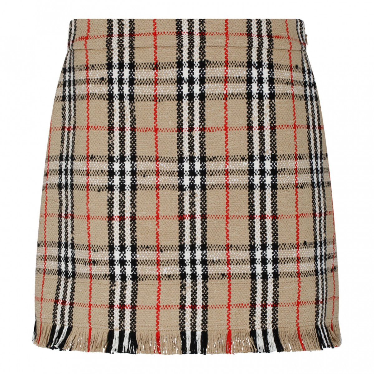 Multicolour Cotton Blend Vintage Check Boucl Mini Skirt