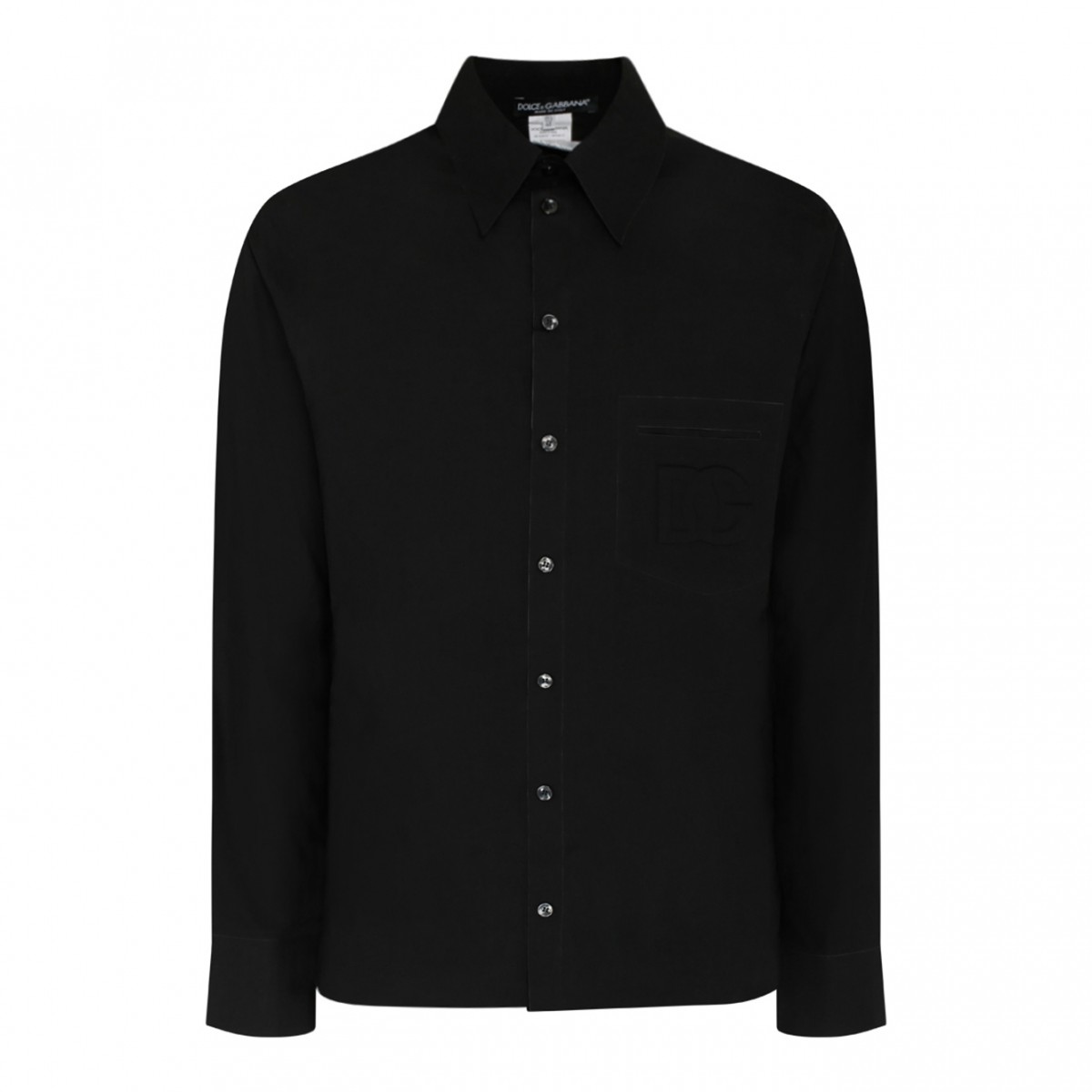 Dolce & Gabbana Black Cotton Martini Shirt.