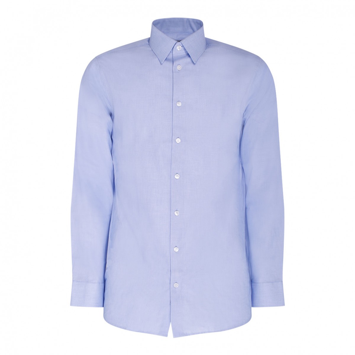 Selected Light Blue Cotton Texture Shirt. 